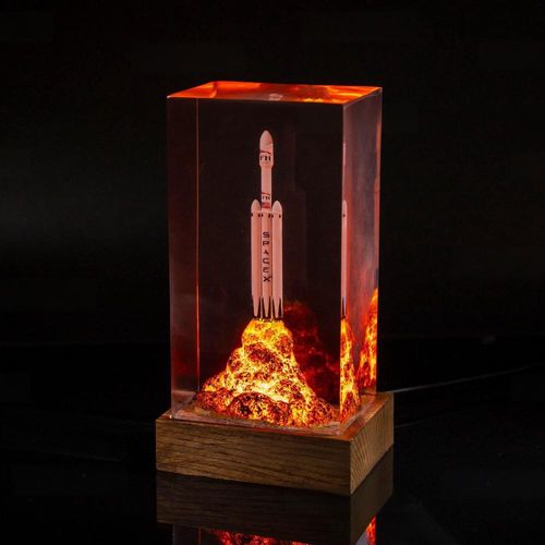 Spacex starship handmade resin lamp