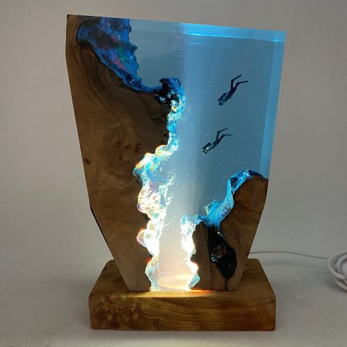 Ocean Series Resin Lamp – Handmade Coastal Lighting for Serene Spaces