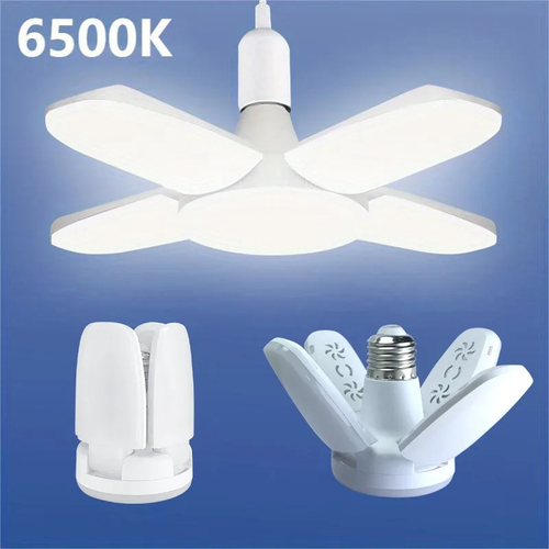 E27 Fan Foldable 28W LED Bulb AC220V,110V 40 Bulb Deformation for Home Ceiling Lights Warehouse and Garage White Light6500K Bulb