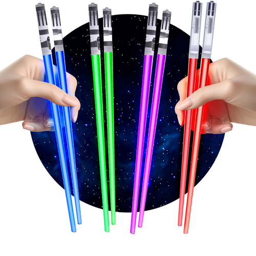 Lightsaber Chopsticks Light Up Party Supplies Cool LED Glowing Chopsticks for Concerts Halloween Birthday Holiday Carnival