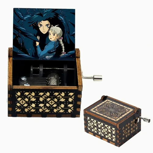 Music Box Anime Theme Music Merry Go Round of Life Wooden Hand Cranked Musical Box New Year Birthday Mother's Day Gift