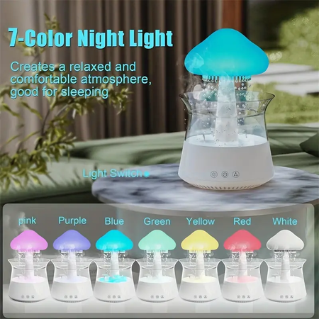 Zen Rain Humidifier | Aroma Diffuser & Night Light | 300ml Silent Design