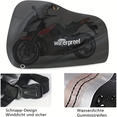 🛡️Heavy Duty Waterproof Motorcycle Cover - UV Protection, Tear-Resistant & Anti-Theft Design with Security Locks for Outdoor Parking
