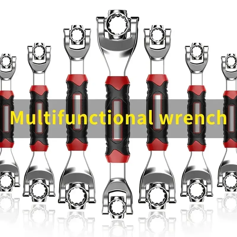 52 in 1 Multi-function Socket Wrench Set - Metric 8-19mm Adjustable Wrench, Multi-Size, Non-slip 360 Degree Rotating Head, Strong Magnetic Adsorption, Universal Tool for Home and Auto Repair, Maintenance Necessities