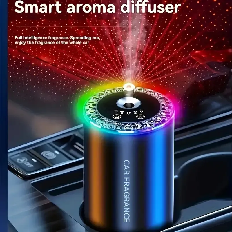 Car aromaRelax interior fragrance air freshener, cool colored lights, household light aromaRelax, suitable for various scenes, USB charging model, free large bottle of perfume essential oil