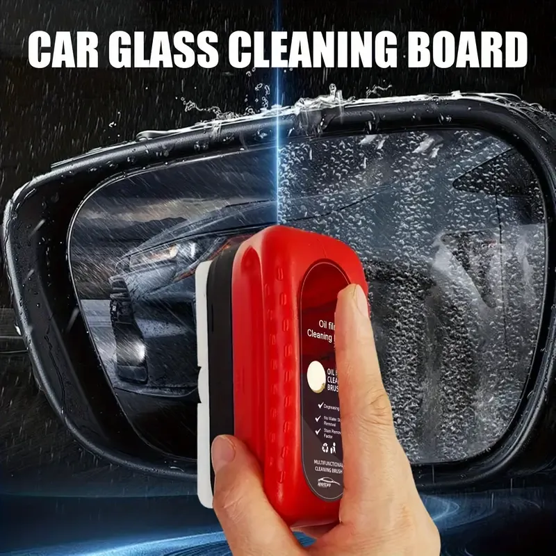 Strong Cleaning Automotive Glass Oil Film Cleaner 2pcs - Long-lasting Protection, Rain And Fog Proof - Suitable For Front Windshield And Side Windows