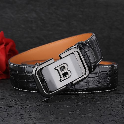 Luxury Men's Cowhide Leather Belt – Alloy Automatic Buckle, Business Casual Versatile Design