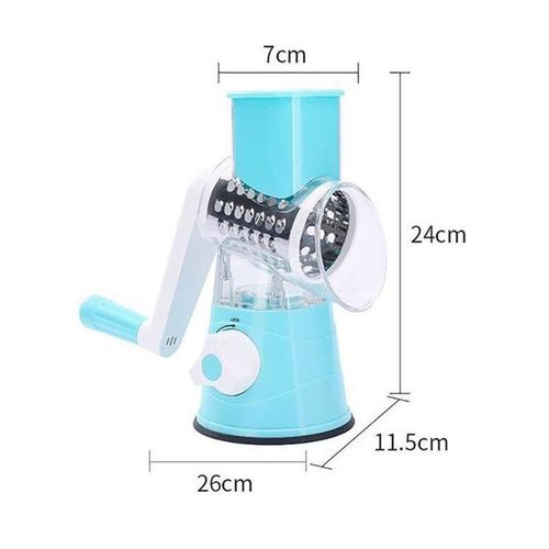 Drum-Style Hand Crank Vegetable Cutter – Slice, Shred & Grind Without Cutting Your Fingers