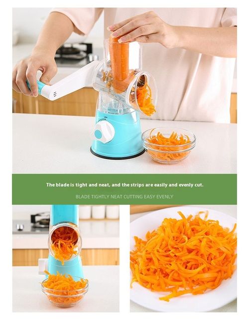 Drum-Style Hand Crank Vegetable Cutter – Slice, Shred & Grind Without Cutting Your Fingers