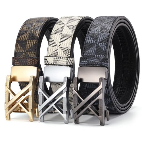 Fashion New Printed Letter Belt Men's Retro Environmental protection Automatic Buckle Belt