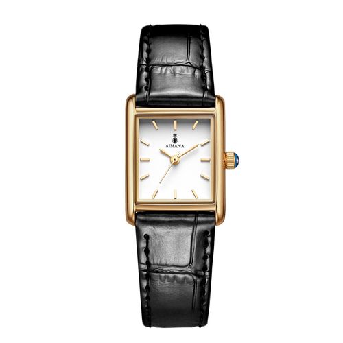Ladies' White Dial Quartz Watch – Warm Porcelain Texture, Gold Accents, Timeless Feminine Elegance