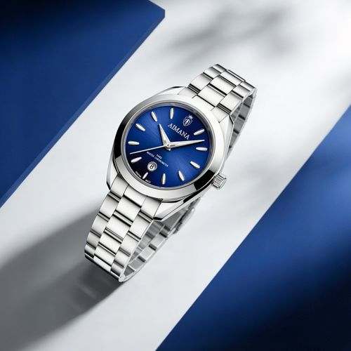 Tropical ocean-inspired design radial texture bright sunlight deep blue gradient Women's wristwatch
