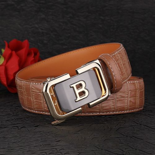 Luxury Men's Cowhide Leather Belt – Alloy Automatic Buckle, Business Casual Versatile Design