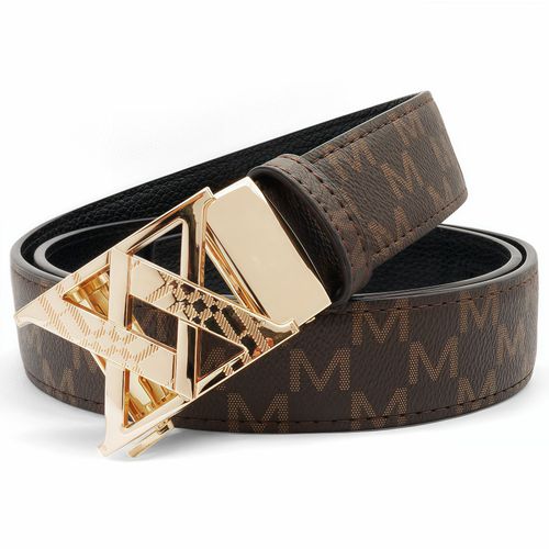 Men's retro luxurious automatic buckle high-top custom printed leather belt