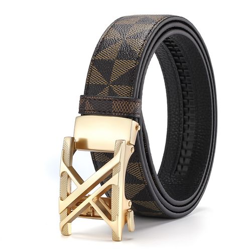 Fashion New Printed Letter Belt Men's Retro Environmental protection Automatic Buckle Belt