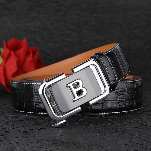 Luxury Men's Cowhide Leather Belt – Alloy Automatic Buckle, Business Casual Versatile Design