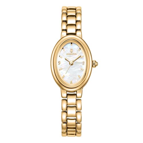 Warm Gold Case Elegance Timeless StyleOval Dial Ladies Quartz Watch