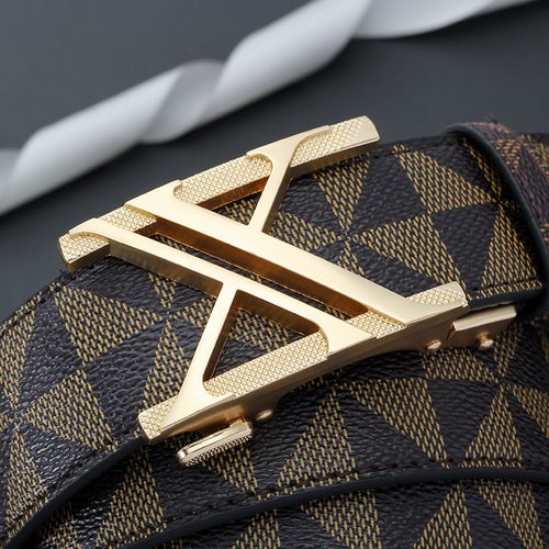 Fashion New Printed Letter Belt Men's Retro Environmental protection Automatic Buckle Belt