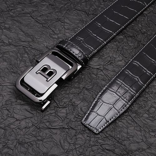 Luxury Men's Cowhide Leather Belt – Alloy Automatic Buckle, Business Casual Versatile Design