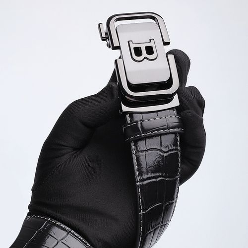 Luxury Men's Cowhide Leather Belt – Alloy Automatic Buckle, Business Casual Versatile Design