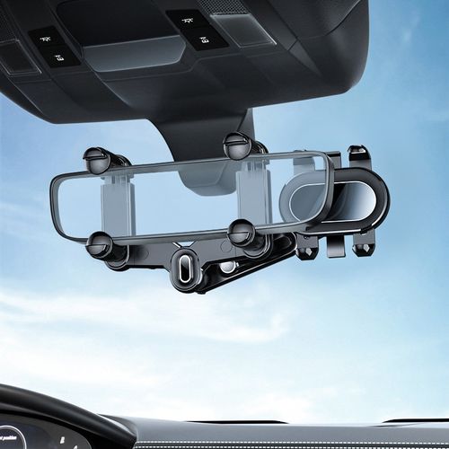 Rear View Mirror Phone Holder Mount, Car Phone Bracket Stand with 360° Swivel and Adjustable Clips, Universal Smartphone Cradle, Black For All 4-7 Inch Cell Phones,com pagamento na