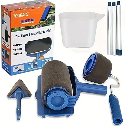 Conjunto de rolos de pintura com bandeja e ferramentas de precisão para cantos, kit profissional de pintura ideal para paredes lisas, rolo de pintura para parede.Pagamento na entrega disponível.