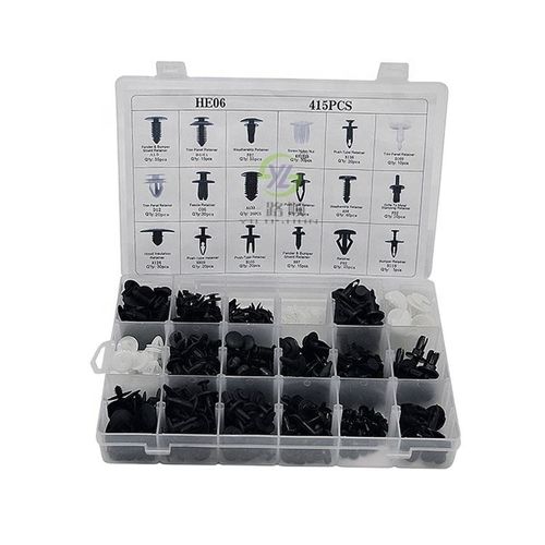 Conjunto HE06 com 415 presilhas automotivas de alta qualidade – kit organizador de fixadores para automóveis.