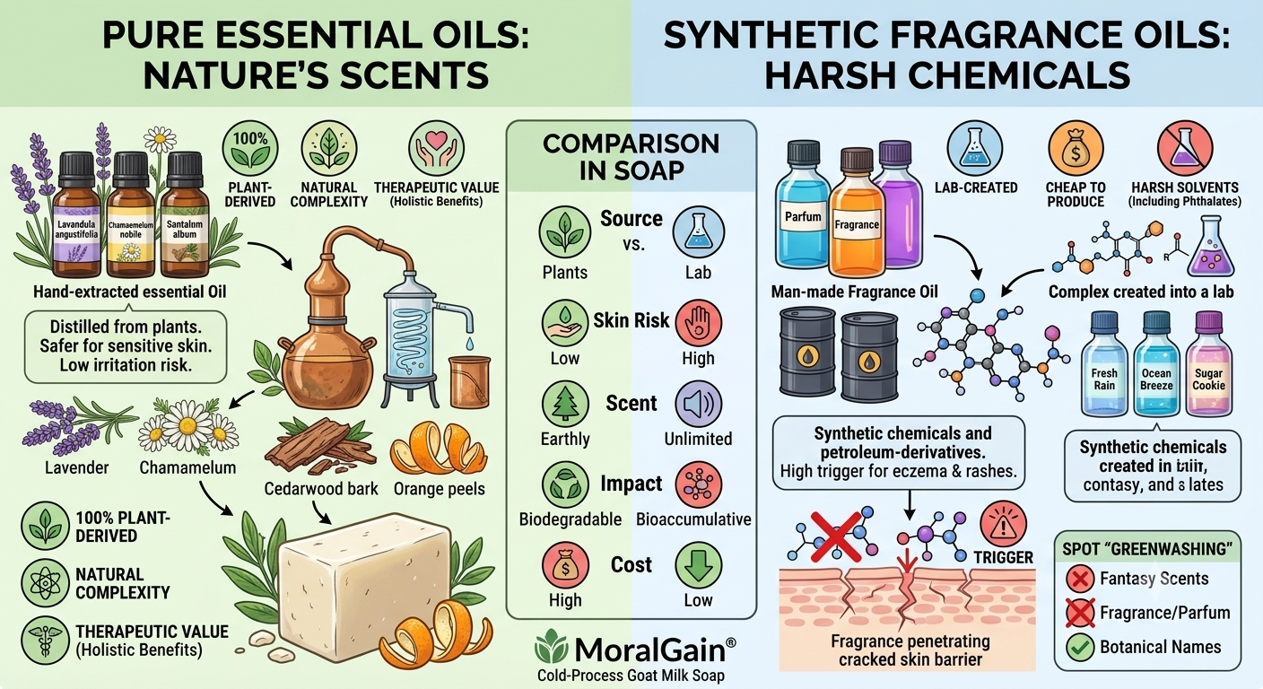Essential Oils vs. Fragrance Oils in Soap: What is Best for Sensitive Skin?