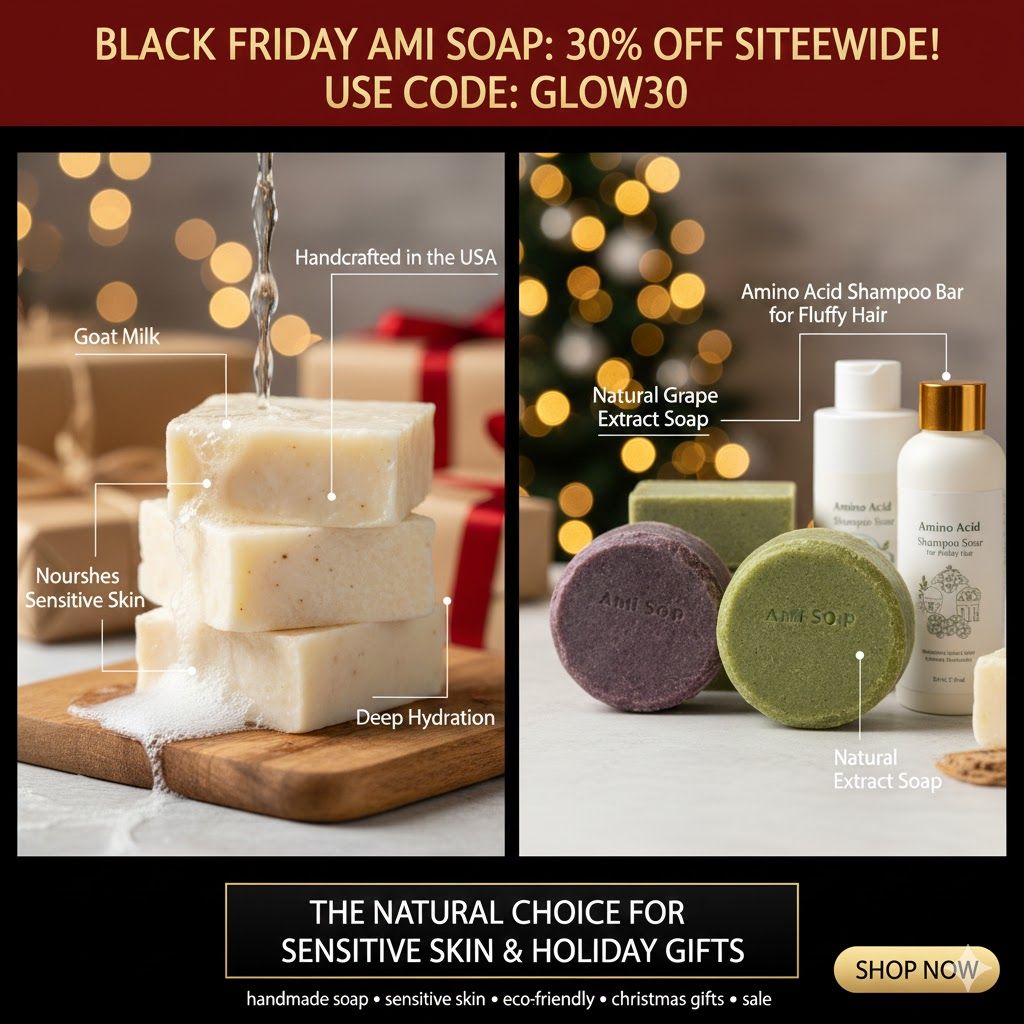 Black Friday Ami Soap: 30% Off Sitewide! Must-Grab Deals for Goat Milk Soap & Sensitive Skin Care