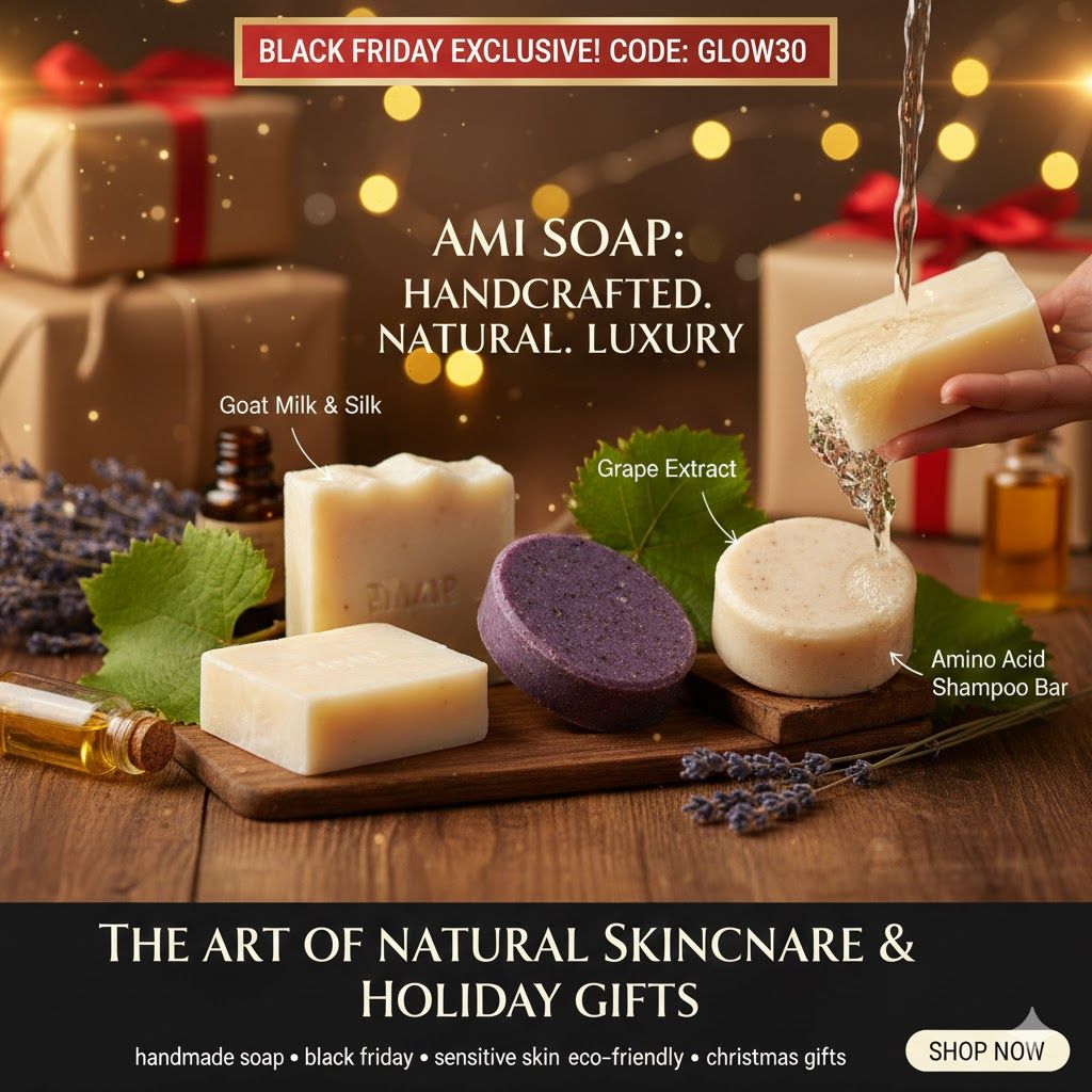 Ami Soap Black Friday: 30% Off Goat Milk Soap & Shampoo Bar Gifts