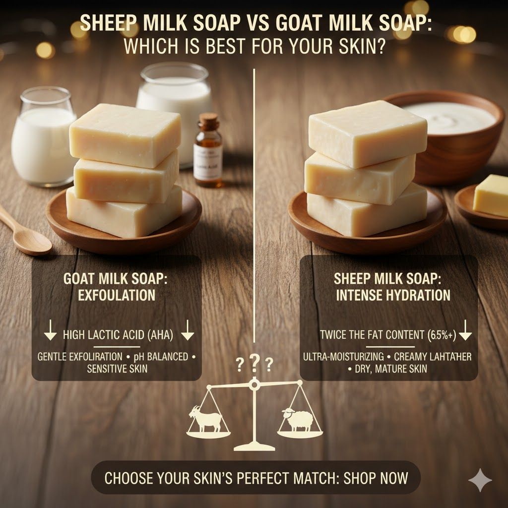 🐑 Sheep Milk Soap vs Goat Milk Soap: Which Dairy Delight is Best for Your Skin?