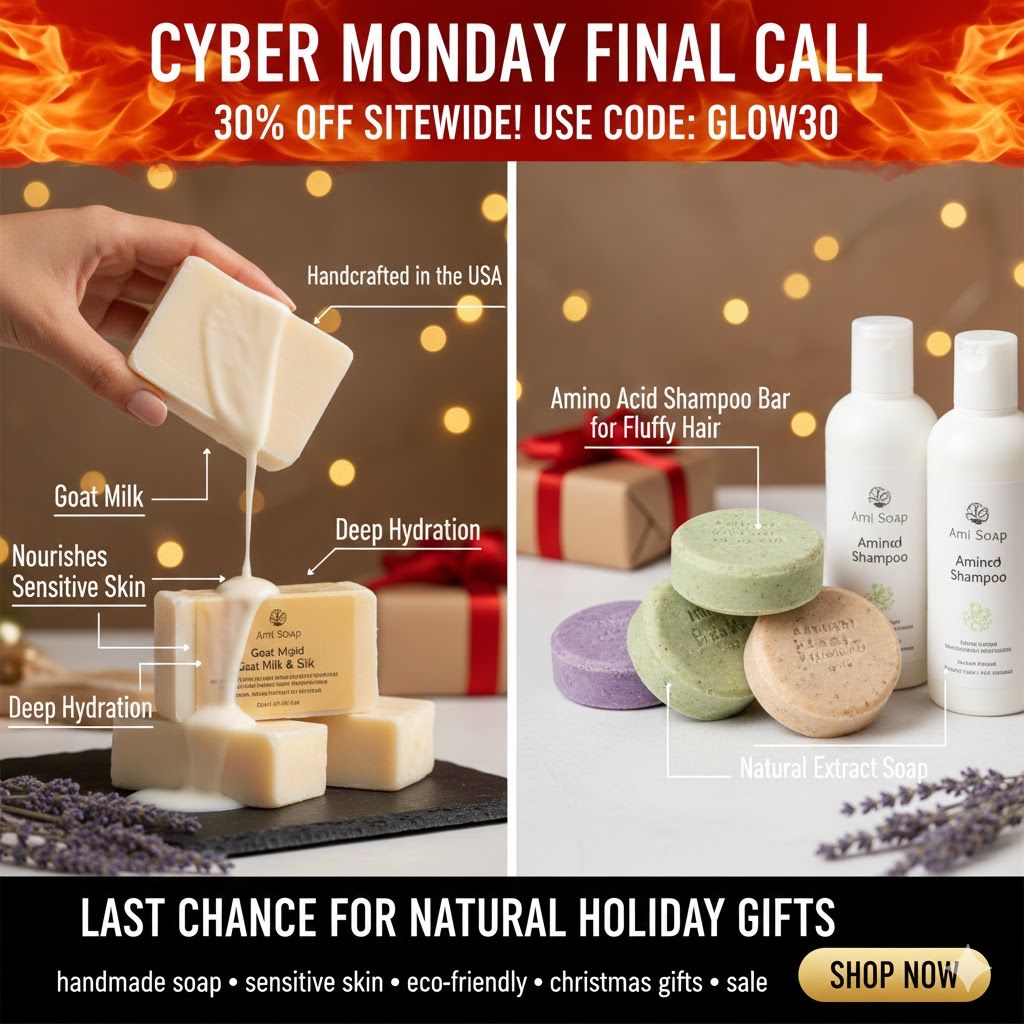 💥 Countdown! Ami Soap Cyber Monday (Black Friday Extended) 30% OFF Sitewide! Last Chance to Stock Up on Sensitive Skin Saviors!
