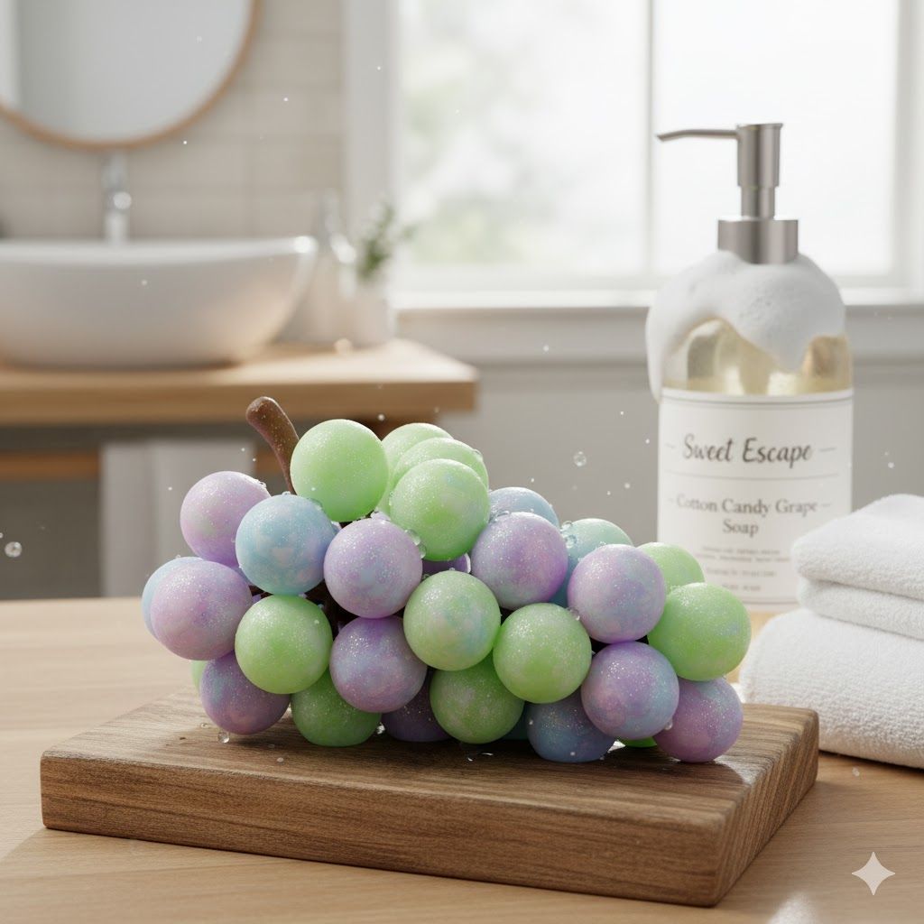 Sweet & Sudsy: Dive Into the Delightful World of Cotton Candy Grape Soap!