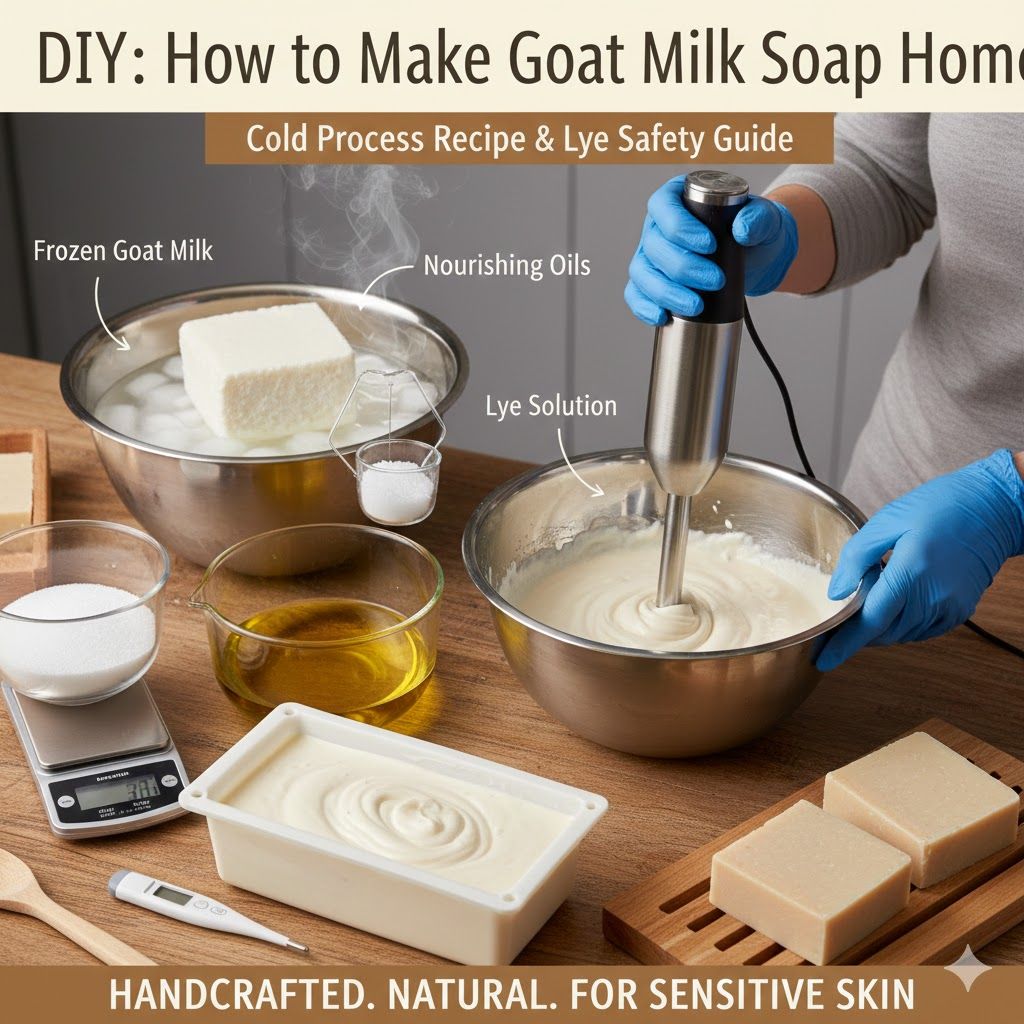 🐐 DIY Delight: The Ultimate Guide on How to Make Goat Milk Soap at Home (Cold Process Recipe)