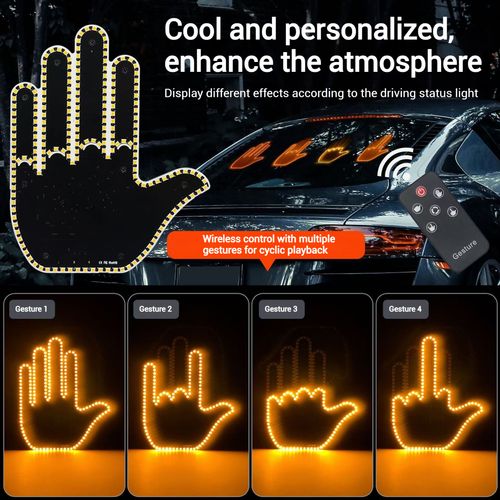 ✨Vehicle warning gesture lights✨Various gestures!(✋👍🖕🤟)