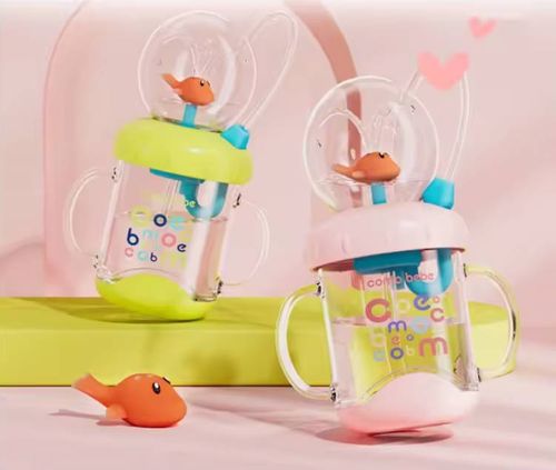 220ml Kids Water Whale Fountain Cup Diving Water Fun Creative Cartoon Baby Cup Leakproof PP Sippy Cup