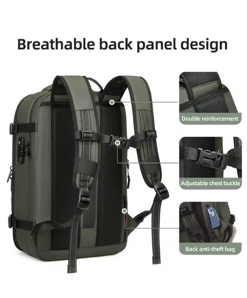 Expandable travel backpack & large-capacity short-distance travel luggage computer bag & vacuum compression multifunctional men's backpack
