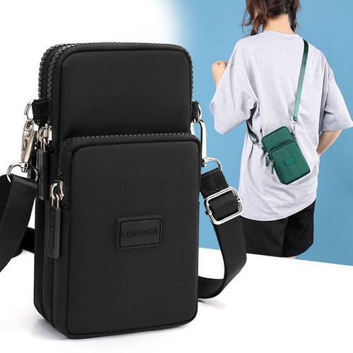Women's Nylon Zipper Phone Pouch with Multiple Pockets