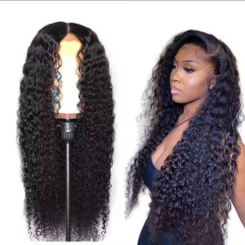 (2 in a group) Women's Short Black Kinky Curly Bob Wig - Synthetic Afro Hair Wig with Adjustable Cap
