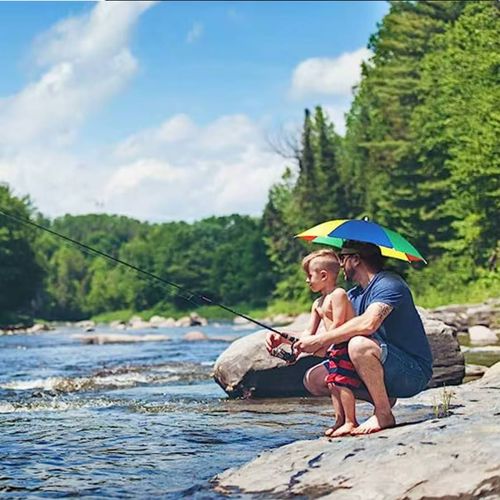 Hands-Free Shade Hat – Adjustable Outdoor Umbrella Hat for Fishing & Camping