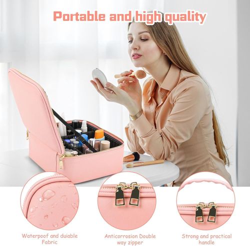 Radiant Vanity: LED Illuminated Makeup Storage Box & Travel Case