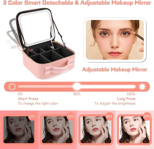 Radiant Vanity: LED Illuminated Makeup Storage Box & Travel Case