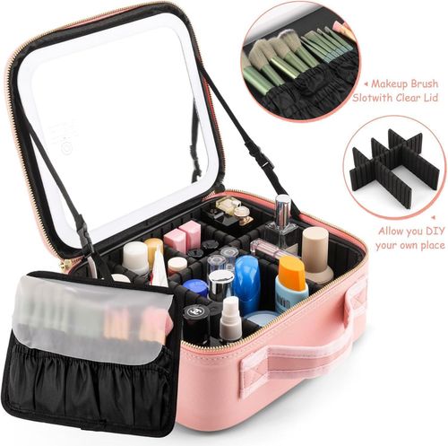 Radiant Vanity: LED Illuminated Makeup Storage Box & Travel Case