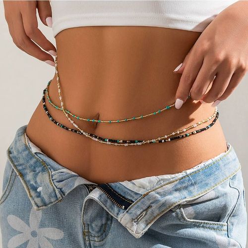 (2 in a group) Summer beach rice bead belly button waist chain & waist chain & sexy elastic beaded waist ornaments