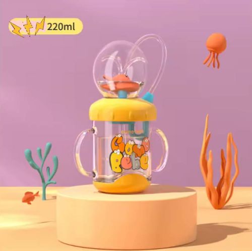 220ml Kids Water Whale Fountain Cup Diving Water Fun Creative Cartoon Baby Cup Leakproof PP Sippy Cup