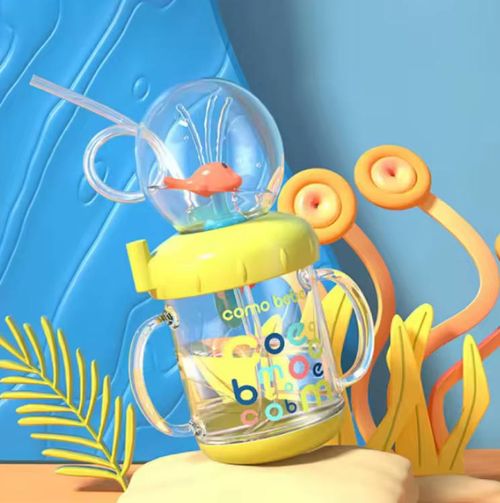 220ml Kids Water Whale Fountain Cup Diving Water Fun Creative Cartoon Baby Cup Leakproof PP Sippy Cup