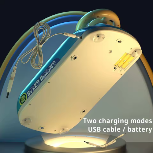 Bestselling children's driving simulation toy, a desktop game console featuring dodging race cars and adventure levels.