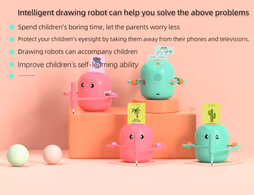 Drawing Robot with Pen and Card Insertion - Smart Children's Drawing Robot, Educational Toy for Children's Growth