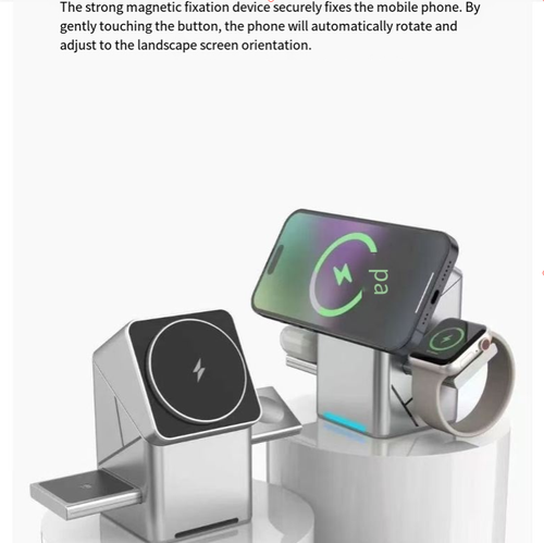 XW10 Magic Cube Wireless Spin Charger - Strong Magnetic Force, 15W Fast Charging, 3-in-1, New Desktop Wireless Charger