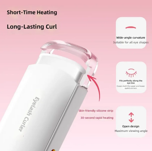 This rechargeable electric curling mascara holder is compact and portable, with a built-in hook, and can be stored in your makeup bag. It features a constant-temperature heating design, which gently shapes the curl of the eyelashes, preventing the formation of hard creases and being friendly to beginners. It is suitable for daily use and for touch-ups during travels. When using, avoid touching the skin and wait for it to cool down before storing it.